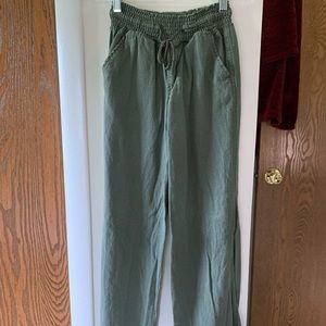 Dark green flare pants